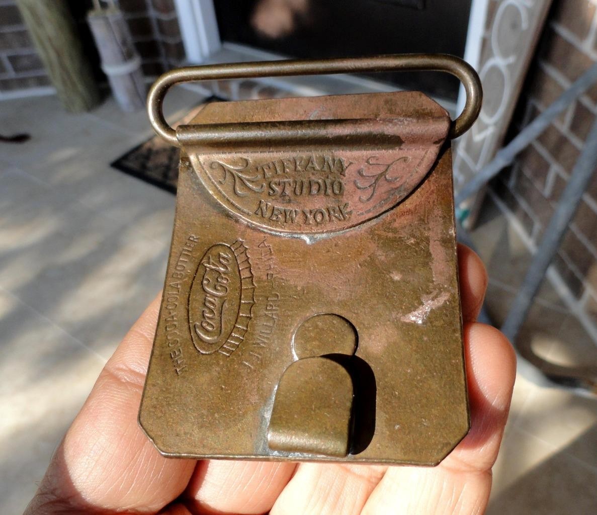 vintage BRASS Coca-Cola COKE Biedenharn Vicksburg, MS TIFFANY BELT BUCKLE