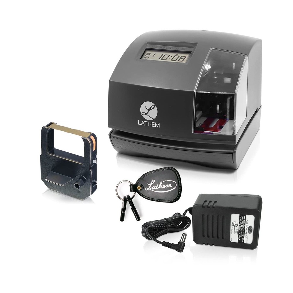 Lathem 1600e Time Clock Punch Machine & Document Stamp, Time Keeping System w...
