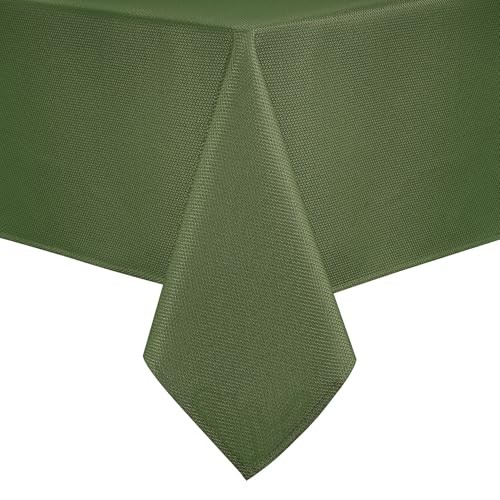 Rectangle Textured Tablecloth Waterproof 60" x 84" (Rectangular) Olive Green
