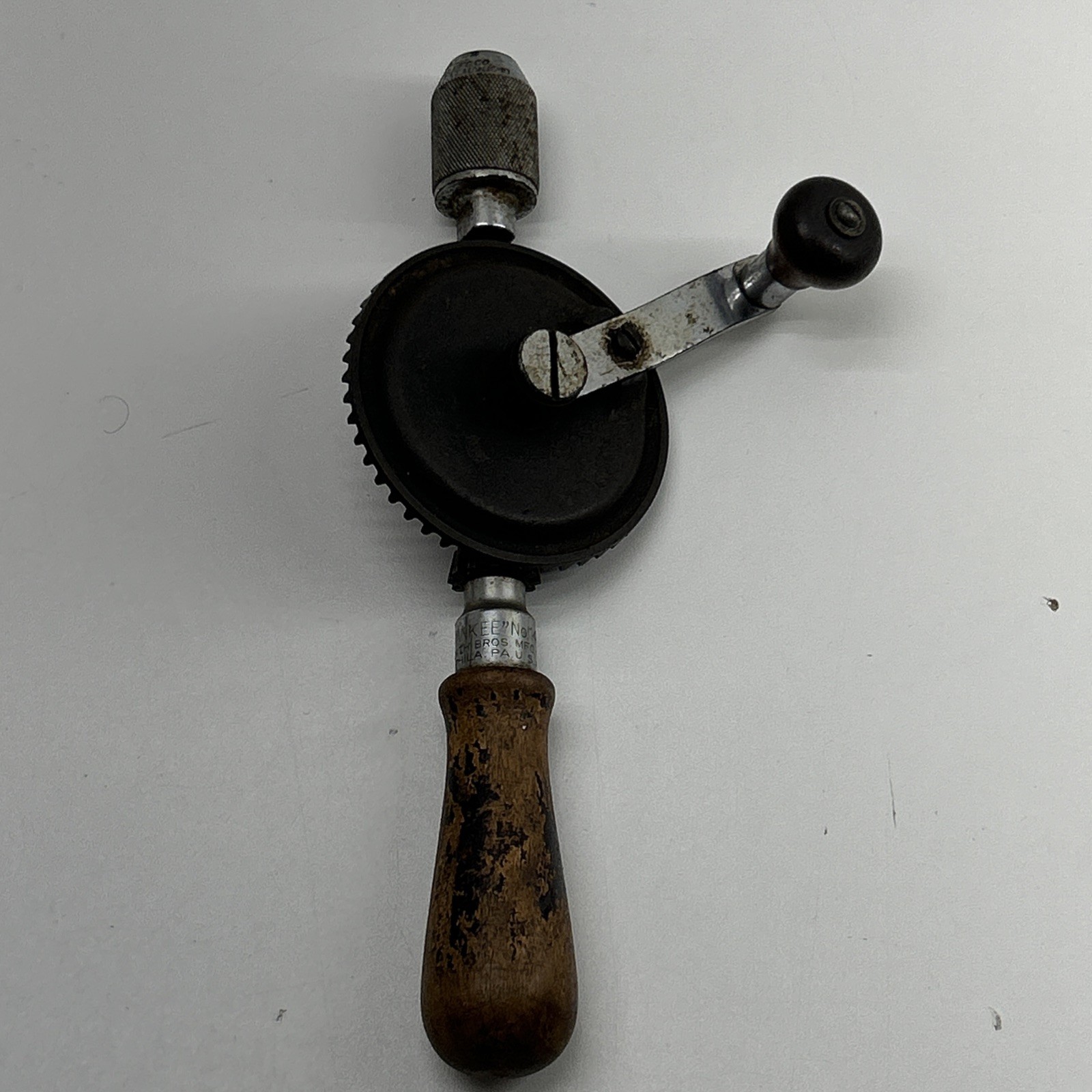 Vntg Yankee North Bros. 1431 Double Pinion Eggbeater Drill,9-3/8",PaT. 3-15-1910