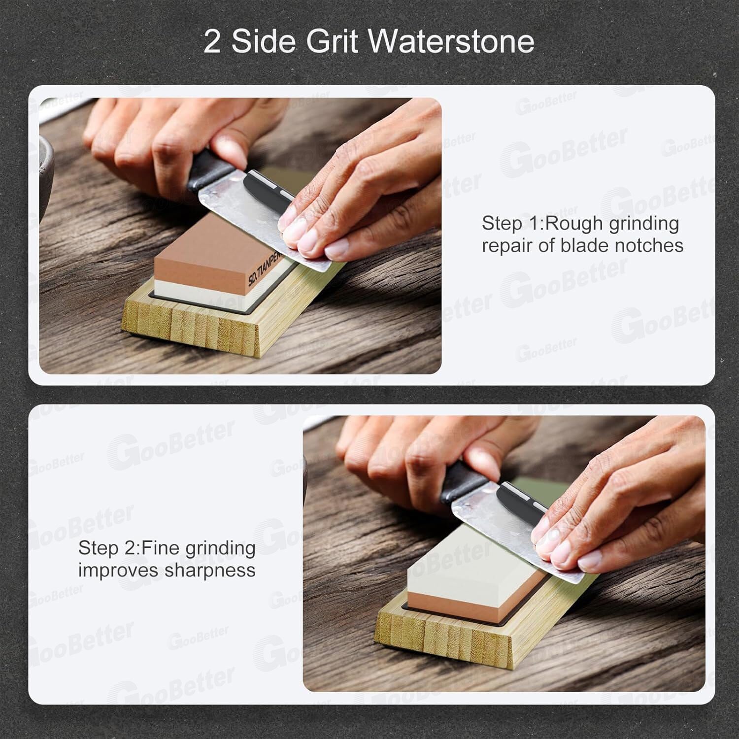 Knife Sharpening Stone Set Professional Whetstone 4 Side Grit 400/1000 3000/8000