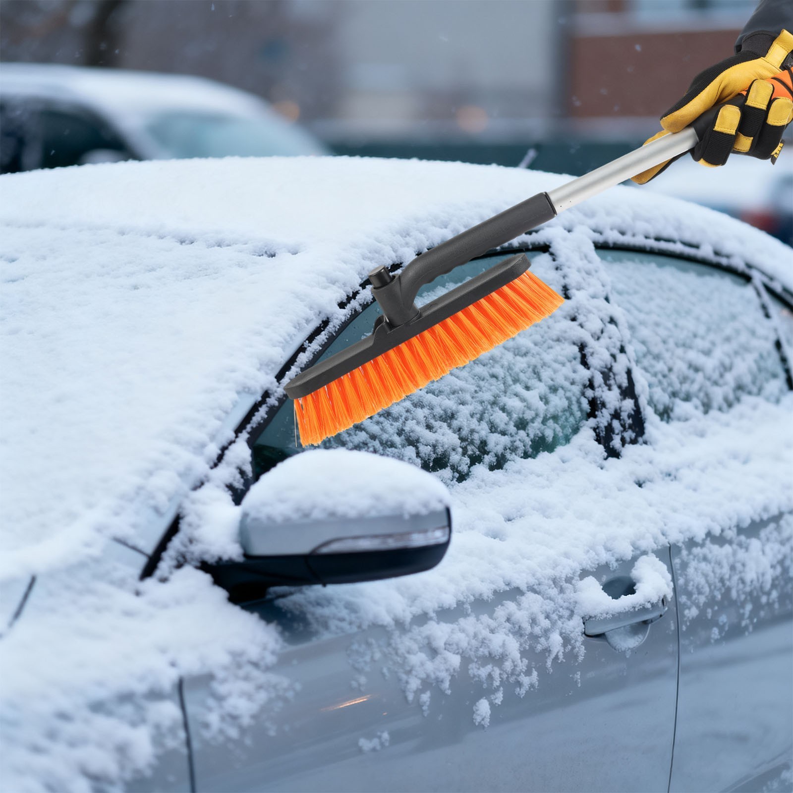 VortecSys 2-in-1 Snow Removal Tool with Telescopic and 360° Rotating Features