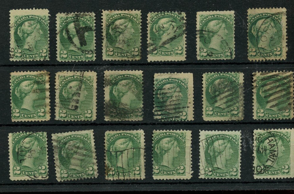 🍁18 x TWO cent  Small Queen lot used Canada