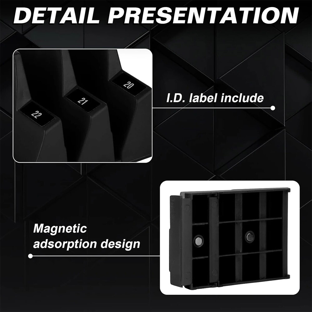 40x Magnetic Modular Wrench Organizer Compact Tool Storage Slots hold Tools SAE