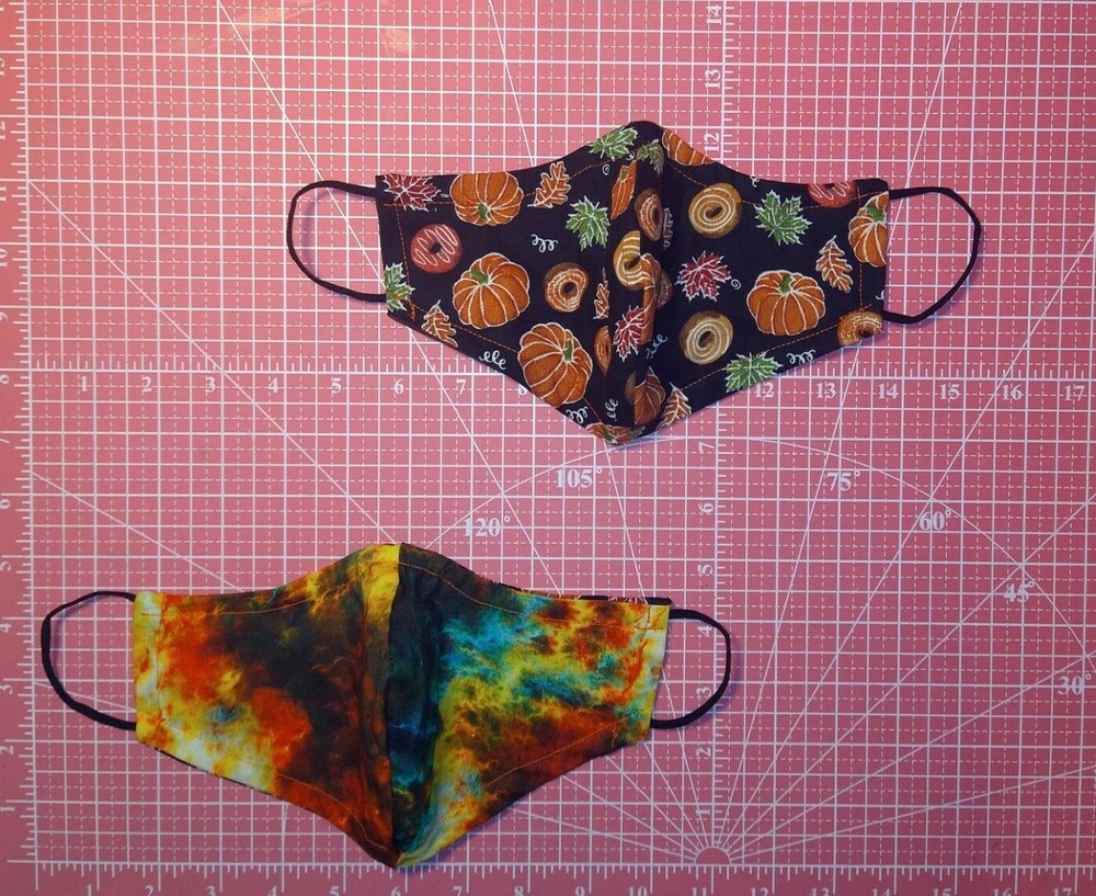 Pumpkin Maple Doughnut REVERSIBLE Orange Lightning Mask Multi Sizes