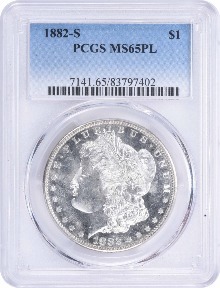 1882-S Morgan Silver Dollar MS65PL PCGS