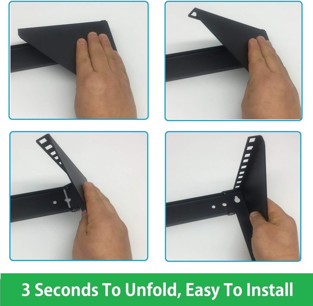 Versatile 3U Wall Mount Rack for Networking Equipment - 125 lb Load Capacity