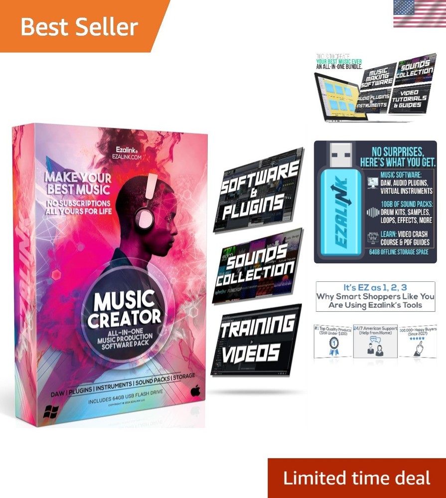 Professional Music Creation Tools - Recording, Editing & Beats Software Bundle