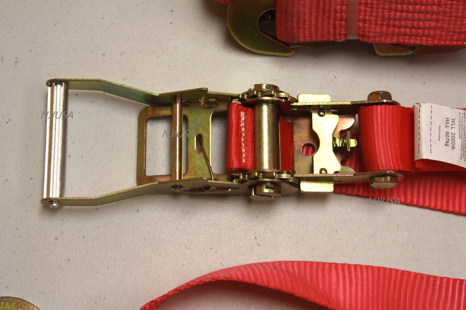 4x Sets Car Hauler Trailer Auto Tie Down Ratchet Tow Kit w/ 36" Axle Straps RED