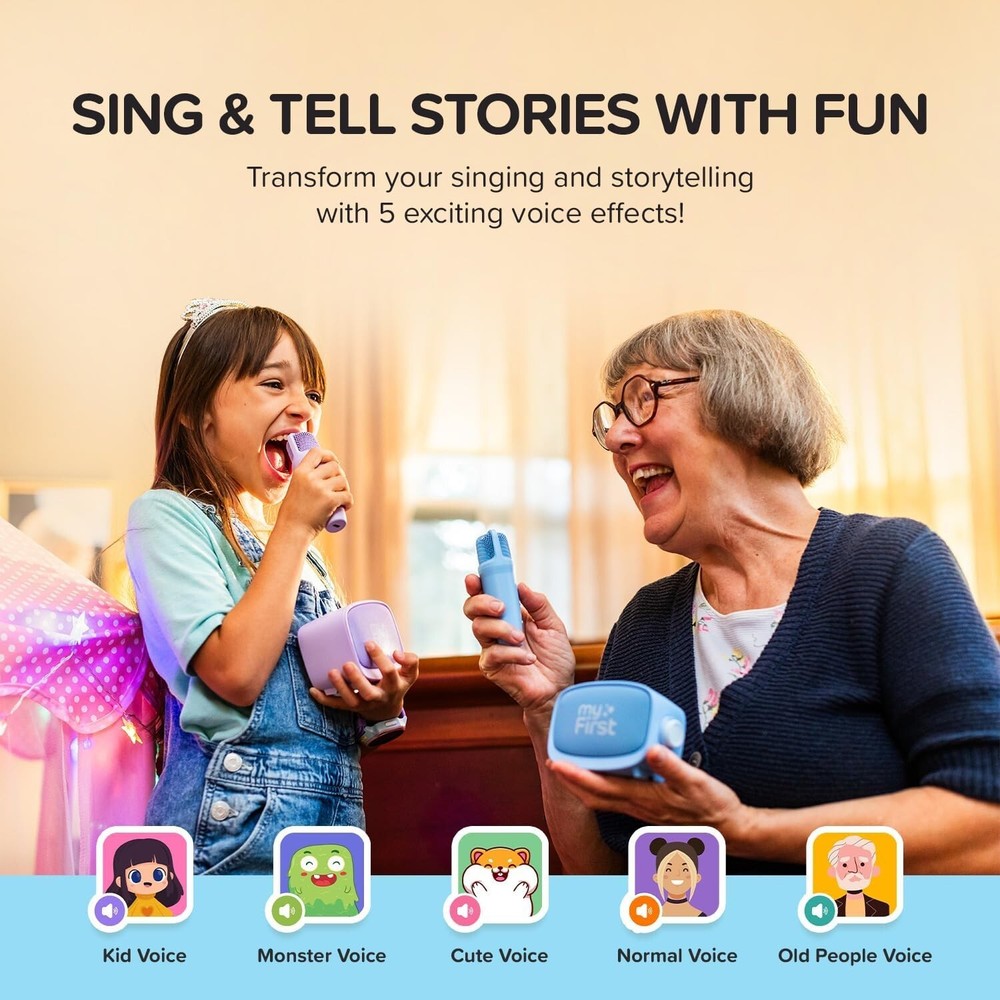 myFirst Voice 2 - Singing Machine Portable Karaoke Machine Wireless Bluetooth Po