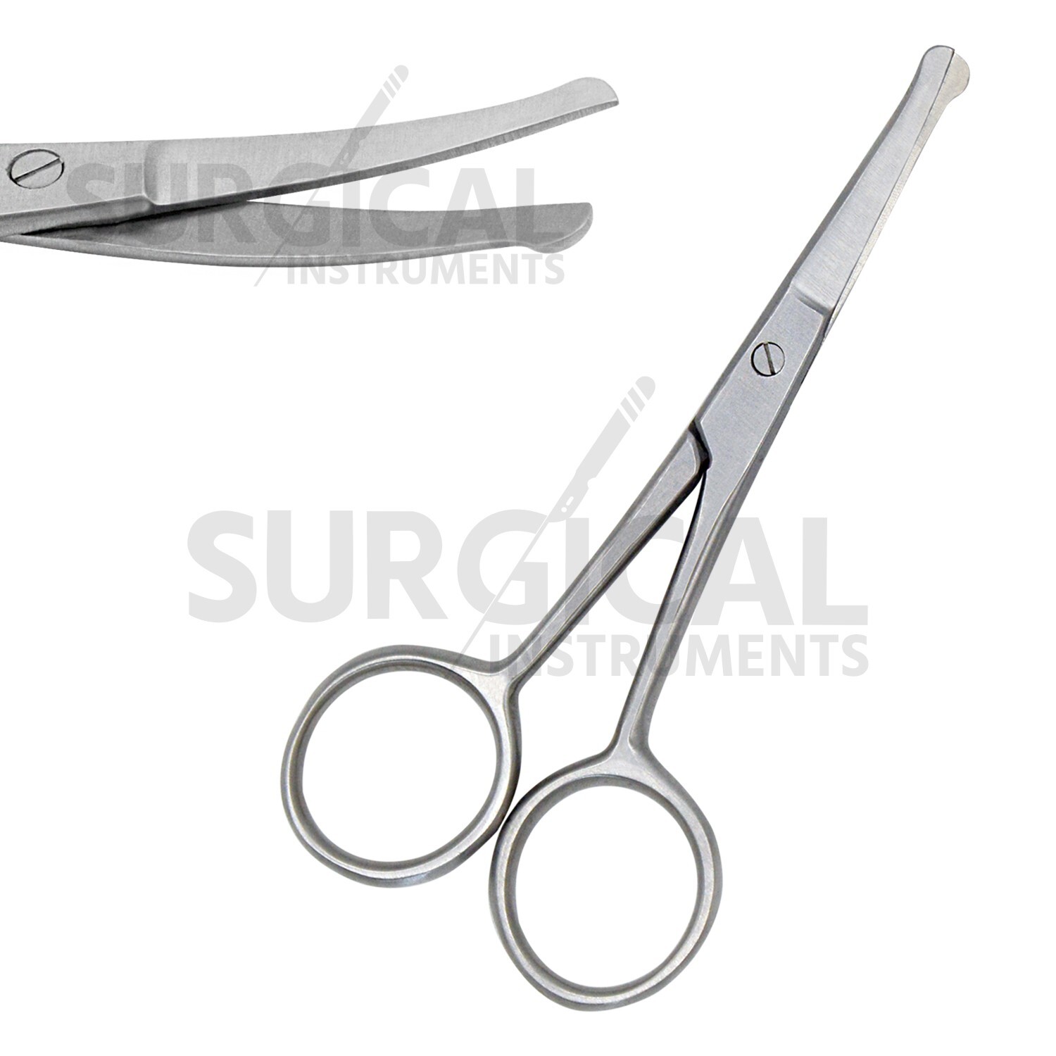 Dog Grooming Scissors 3.5" Curved W/Safety Tips for Eye Ear Nose German Grade
