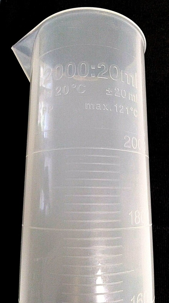 2000 mL Polypropylene PP 20 mL Graduated Cylinder - Hexagon Base