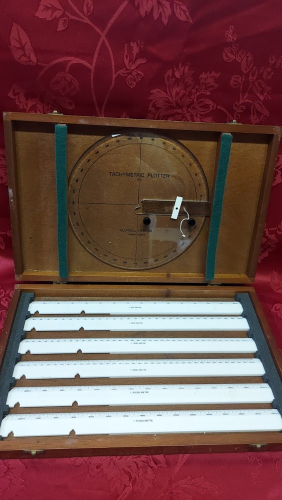 Vintage Tachymeter Plotting Set Made In England.