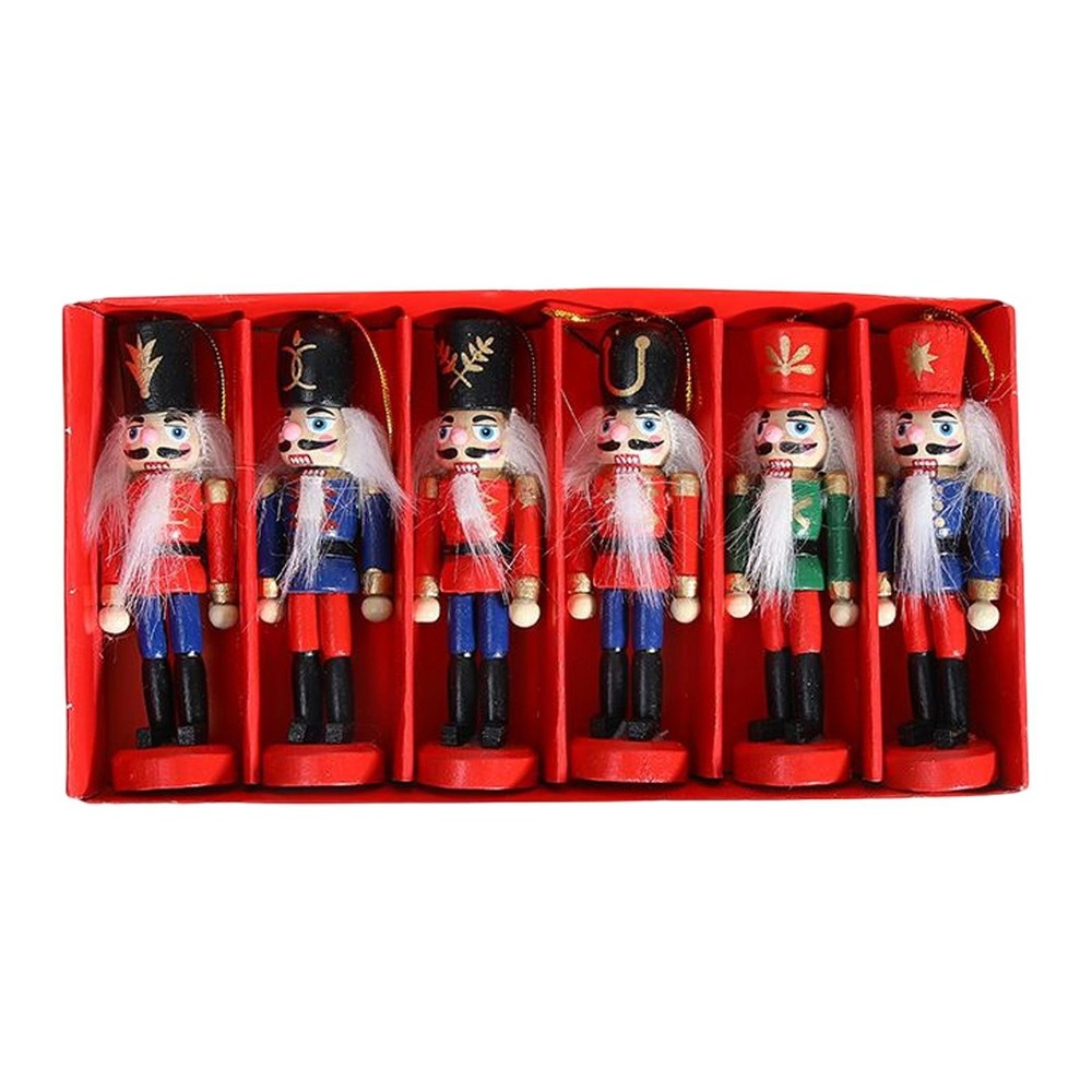 Christmas Nutcracker Ornaments Set Countertop Crafts Wood Nutcracker Figures