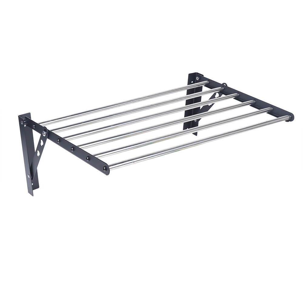 Wall Mount Drying Rack Retractable Folding Dryer Hanger Laundry Clothes Rack