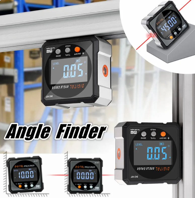 Digital Angle Finder Laser Angle Gauge Level Box with Magnetic Base Hanging Tool