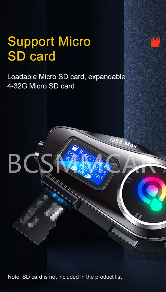 2pcs Motorcycle Intercom Helmet Bluetooth Headset LCD Display Support TF Card