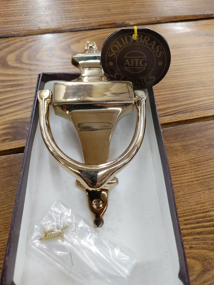 Door Knocker 18k Gold Over Solid Brass AITG Classics ~ New In Box