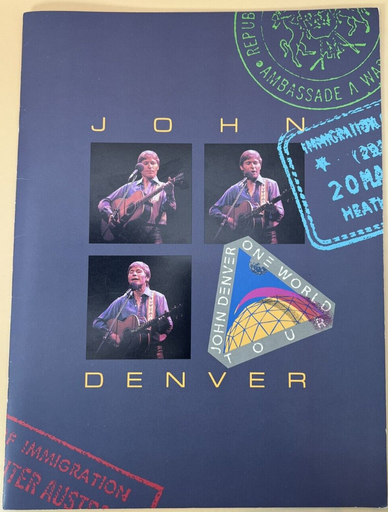 JOHN DENVER 1986 One World Tour Concert Program + Windstar Journal Insert Mint