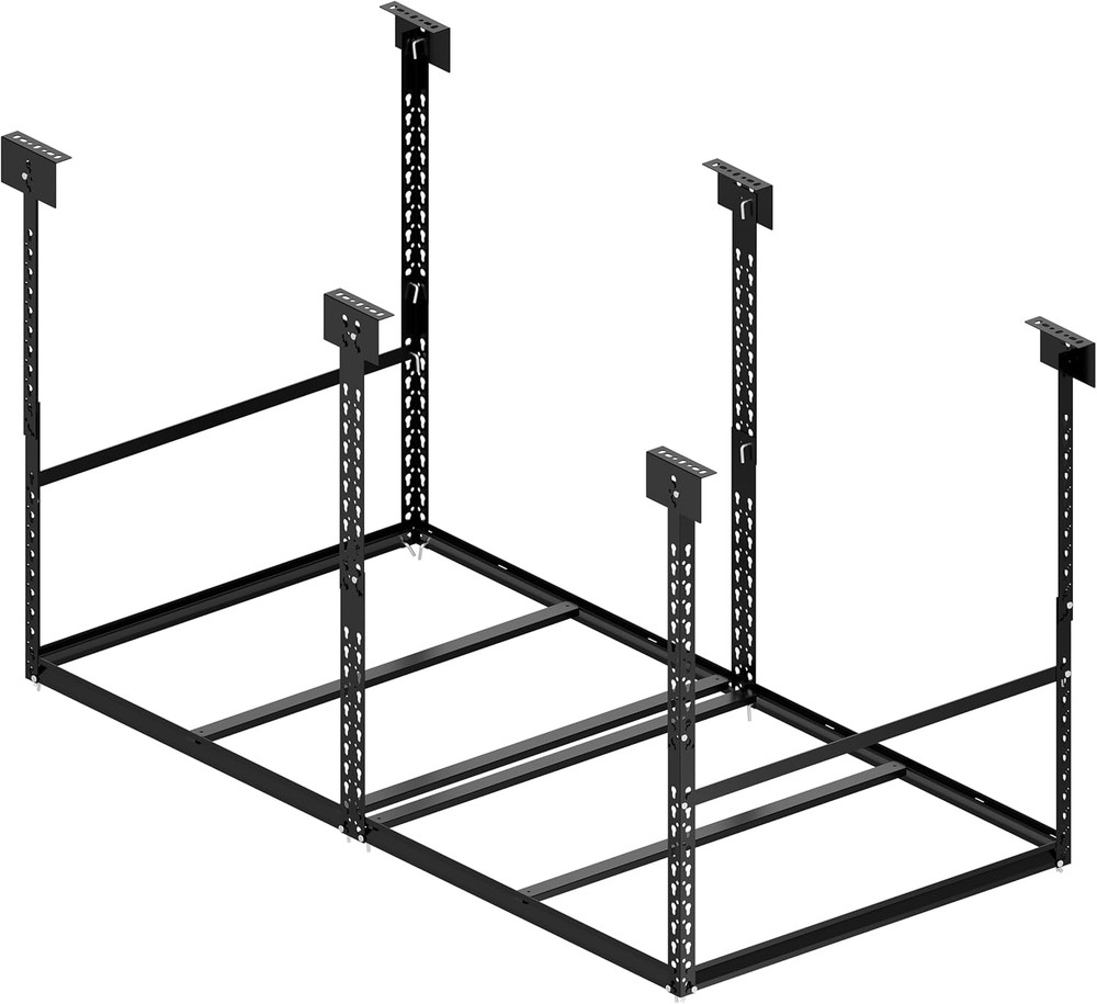 3X6 Ft Overhead Garage Storage Rack, 28-41 Inch Height Adjustable Ceiling Mounte