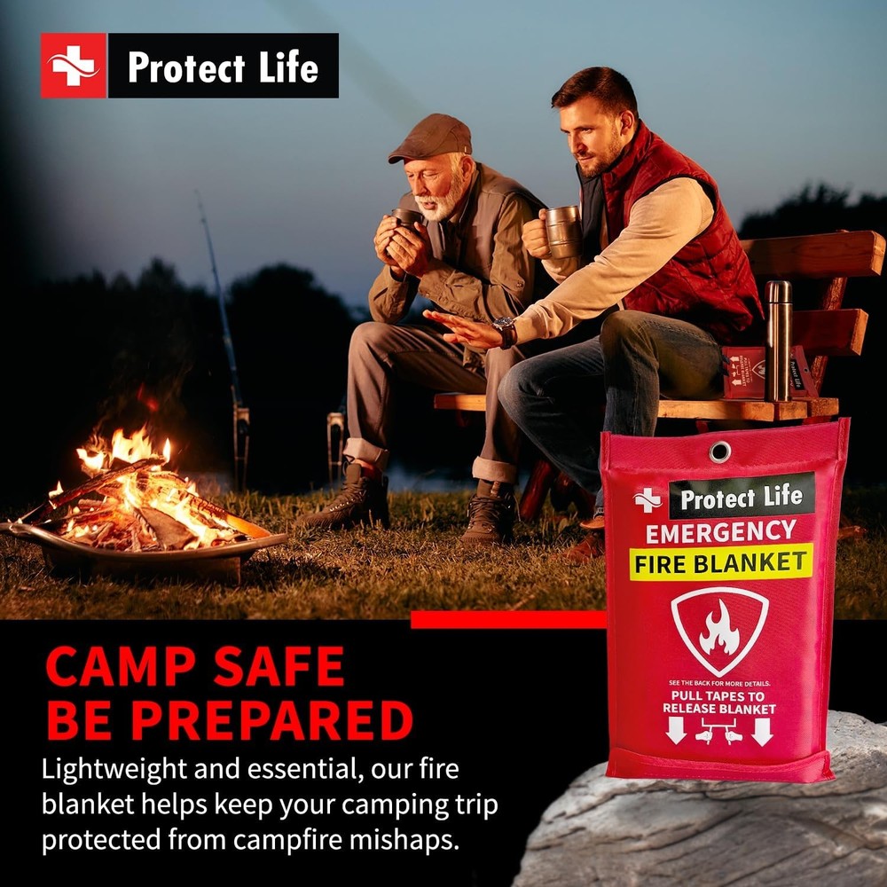 Protect Life Saving Fire Blanket (Pack of 1), 1)