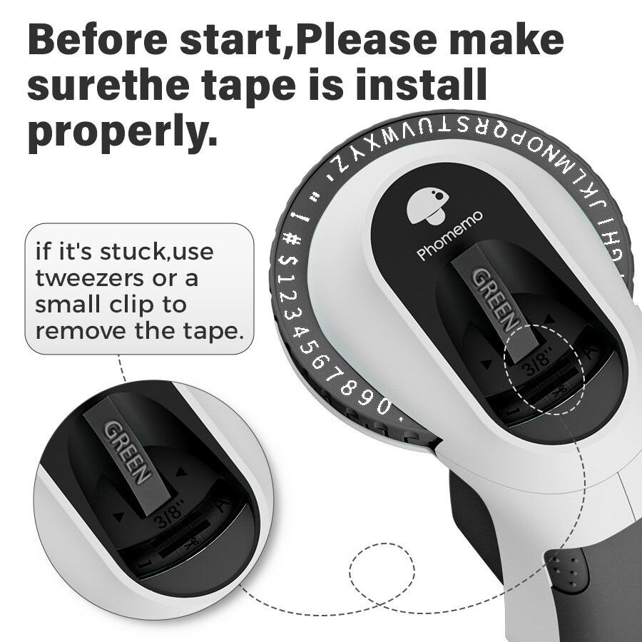 Phomemo E975 Embossing Label Maker Handheld Label Maker with 3 PCS Label Tapes