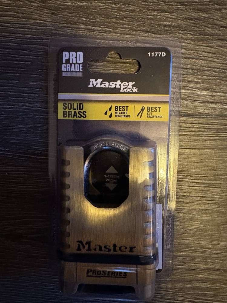 Master Lock 1177D Shrouded Brass ProSeries Resettable Combination Padlock