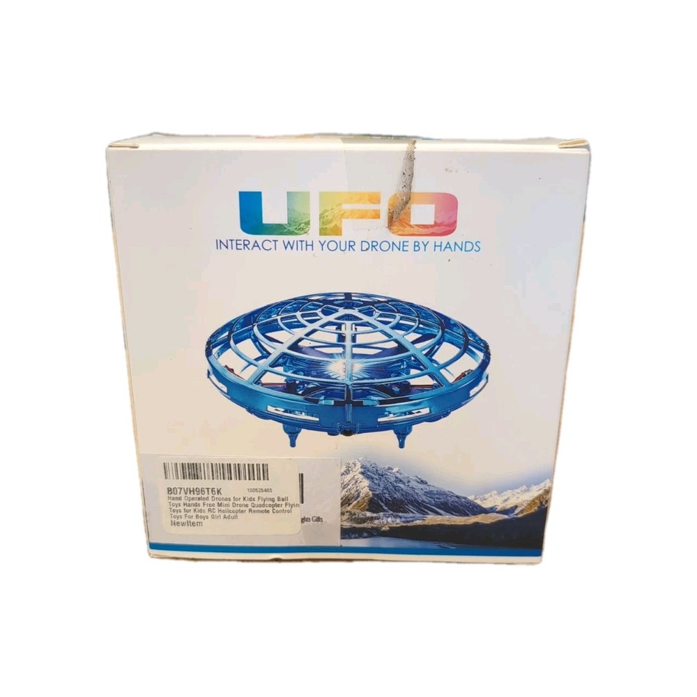 UFO Interact With Your Drone By Hand Blue