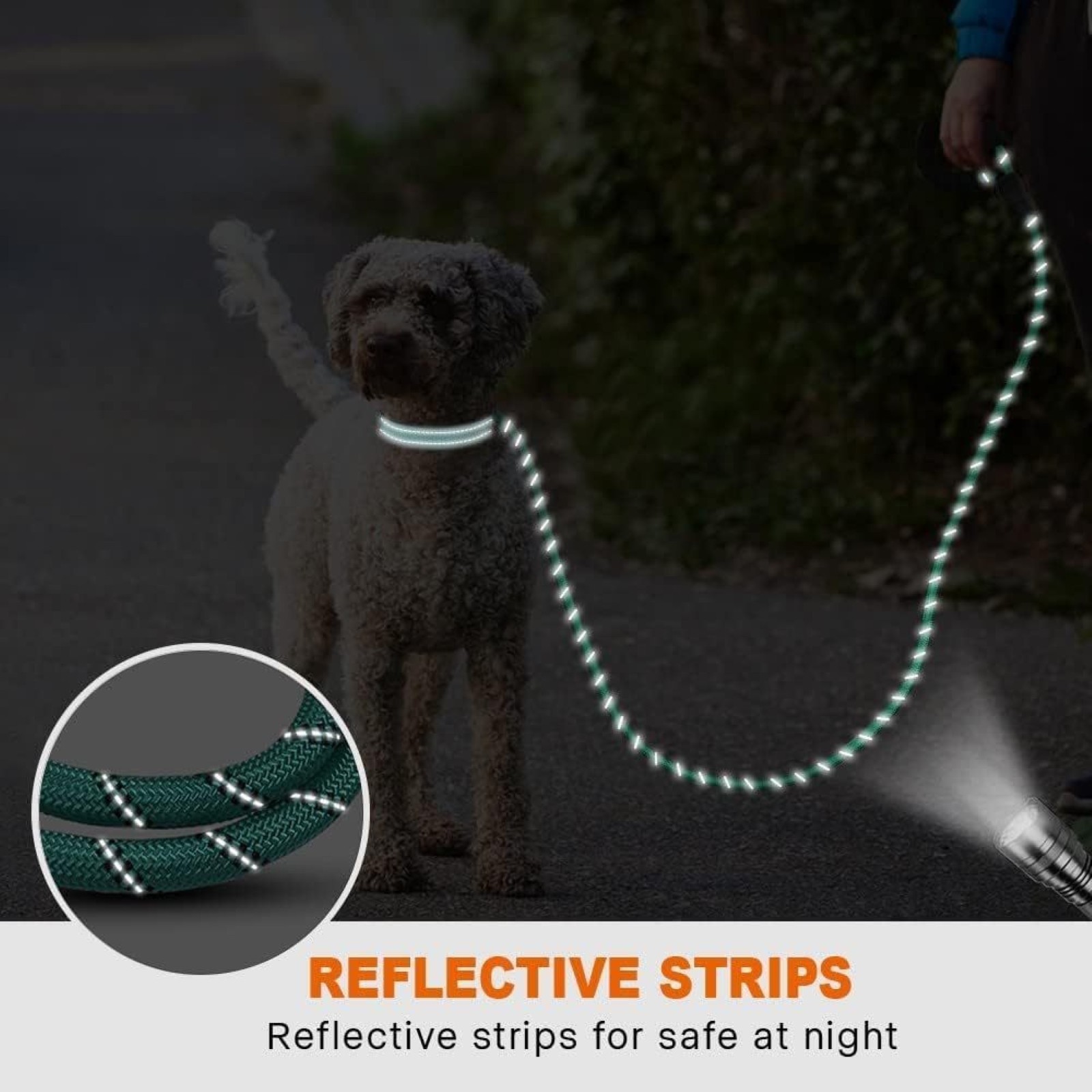 Heavy Duty Reflctive Dog Leash 9.8Ft for Large Medium Dogs Rope Walking Leash