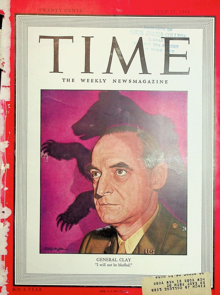 Original JUL 12, 1948 TIME Cover Only: Ft. GENERAL CLAY