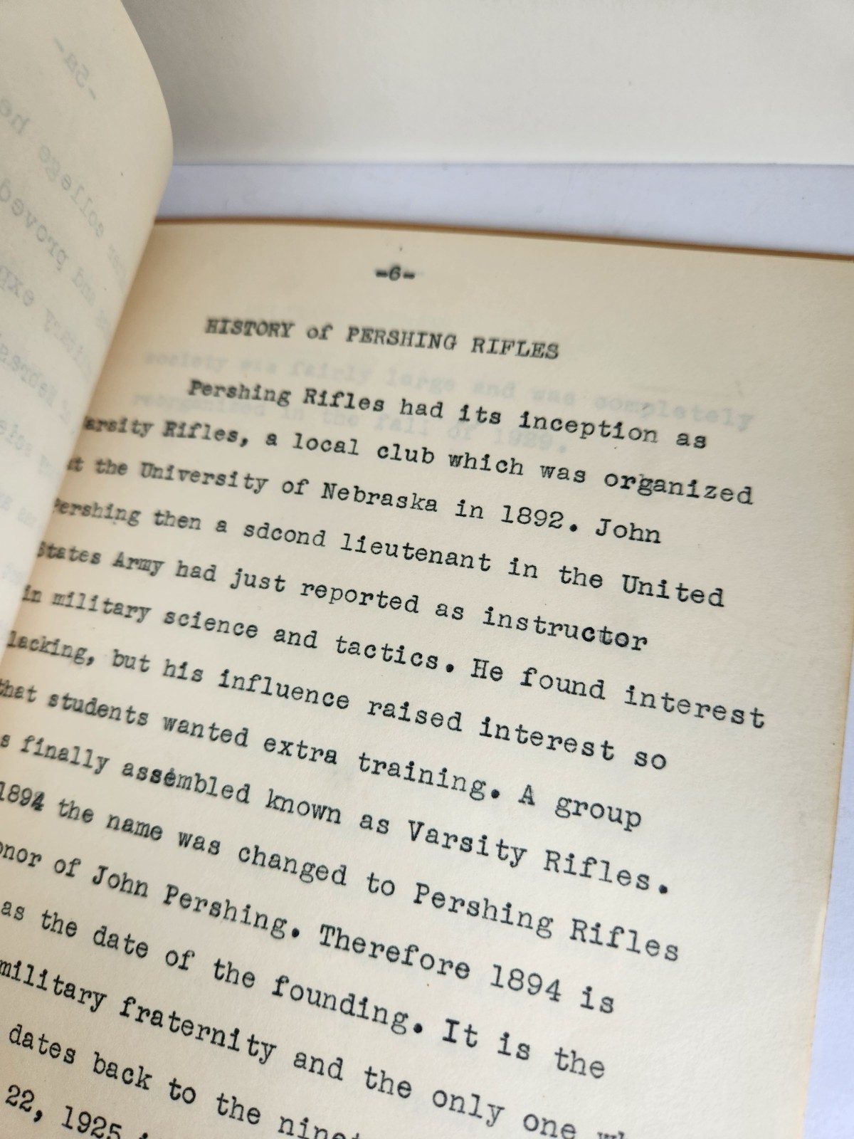 WWII 1942 US Military Cadets National Society PERSHING RIFLES 5TH Regiment PA