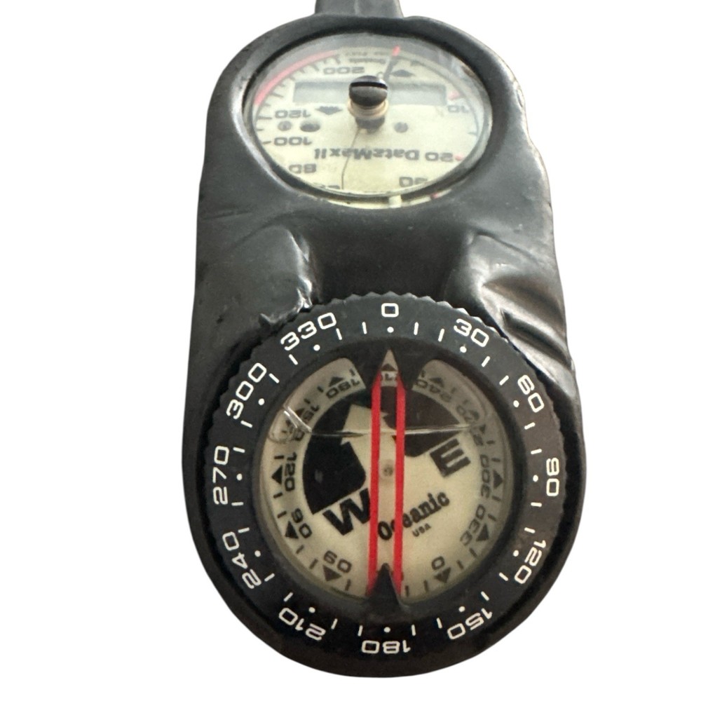 Oceanic Scuba Dive Regulator Data Max 2 PSIG 4,000 Gauges & Compass Untested