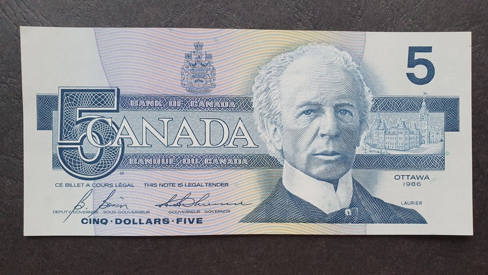 CANADA 5 dollar 1986, aUNC, P95c