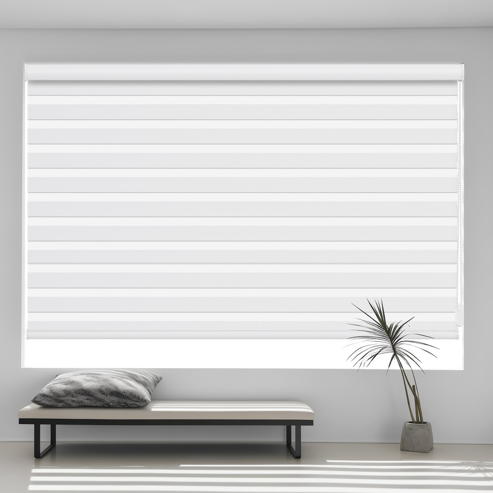 Changshade Custom Made 85% Blackout Corded Blinds for Window Zebra Roller Shade