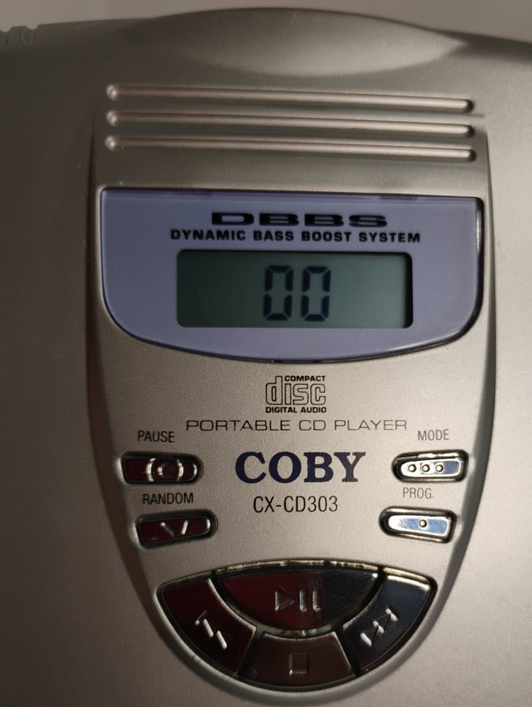 Coby Portable CD Player Dynamic Bass Boost System Works Tested Mo# CX-CD303