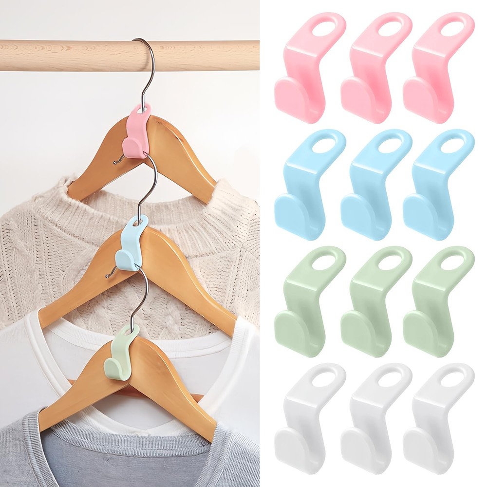 50 PCS Clothes Connector Hooks Space Saving Hanger Stacking Extender