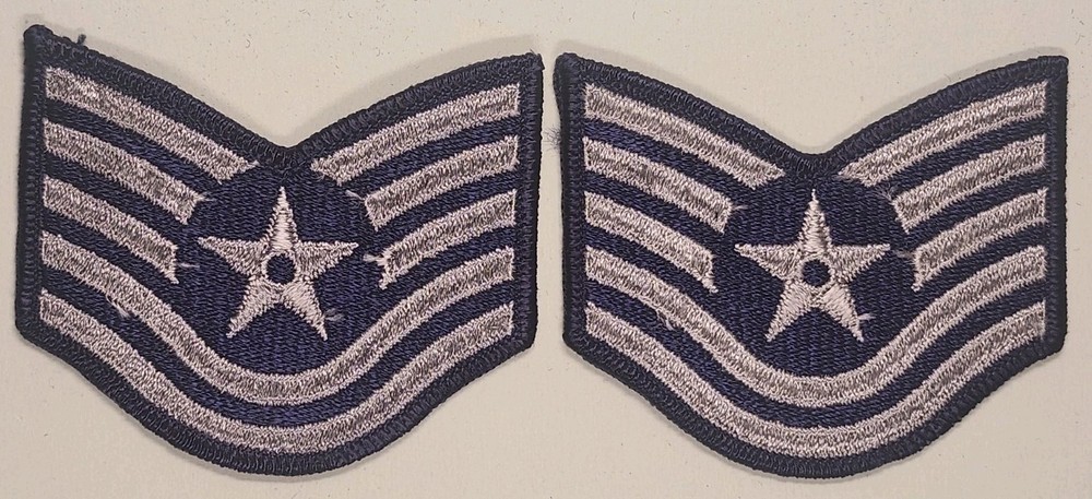 United States Air Force (USAF) Technical Sergeant (49-) (E-6) Patch Pair
