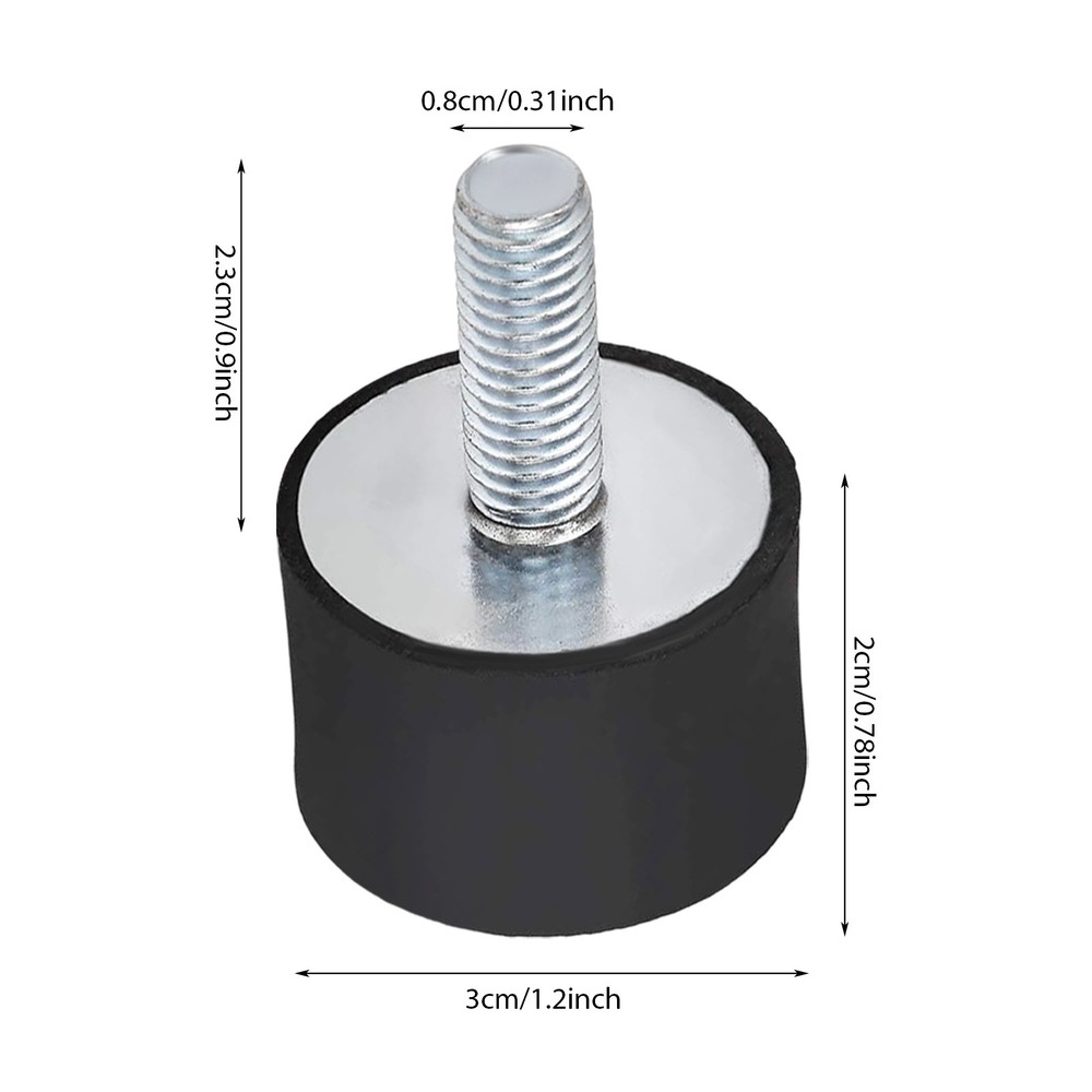 4* Rubber Shock Absorber Cushions M8 Thread Rubber Mounts Vibration Isolators