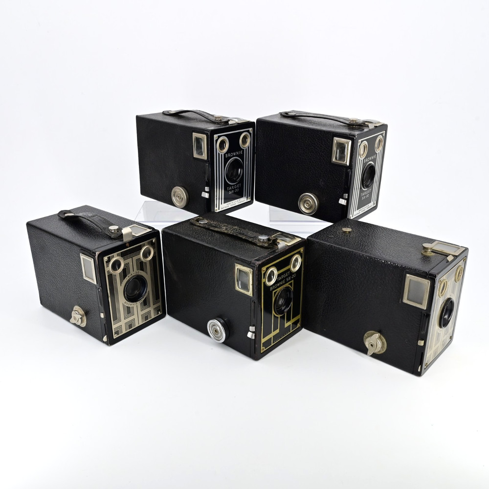 Kodak Brownie Junior + Brownie Target Six-20 620 Box Camera lot of 5 Art Deco