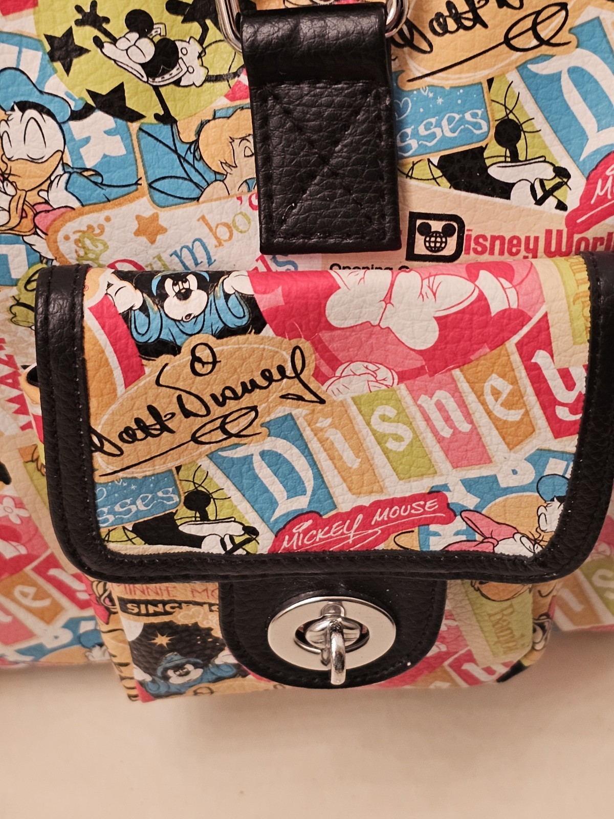 Disney Parks Mickey And Minnie Retro Print Satchel Bag/purse New From Disney