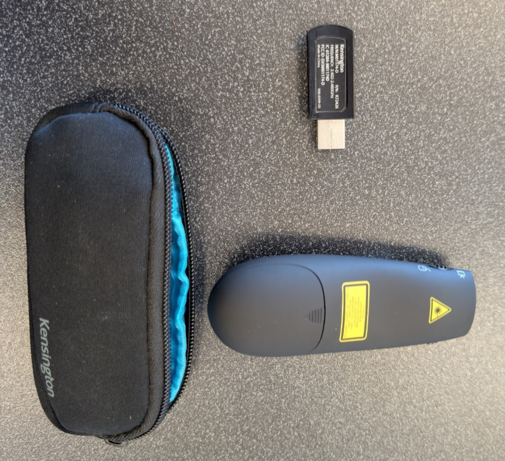 Kensington M01174-D Wireless Presenter Laser Pointer USB w/ Case Tested