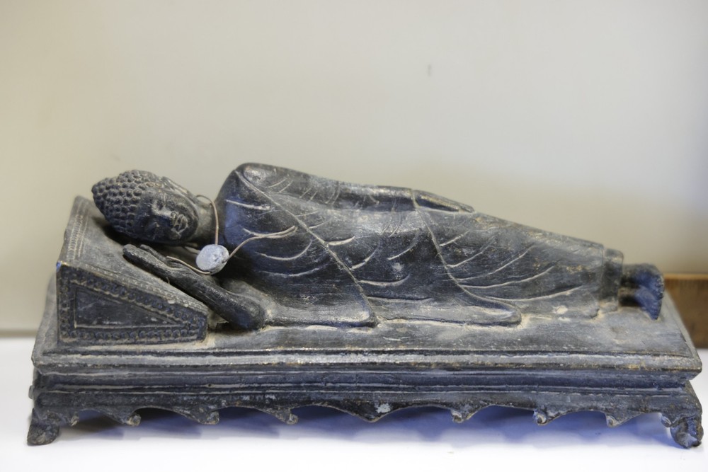 Older Bronze Statue Sleeping God 9" X 3"