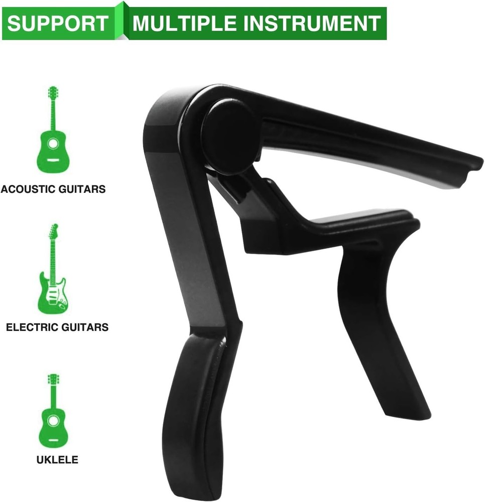 Effortless Key Changes with Modern Black Guitar Capo - 6-String Compatible