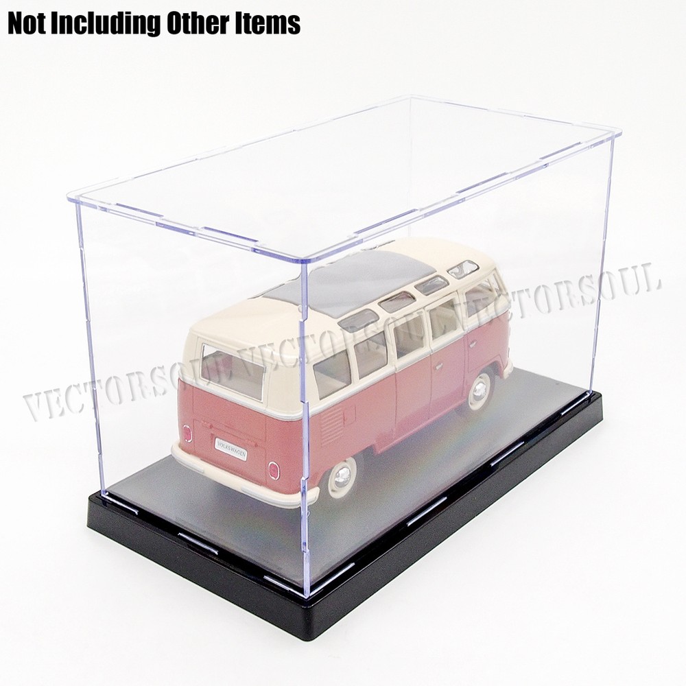 US 8.8"L Acrylic Display Box 3 Steps Plastic Base Case Self-Install Dustproof UV