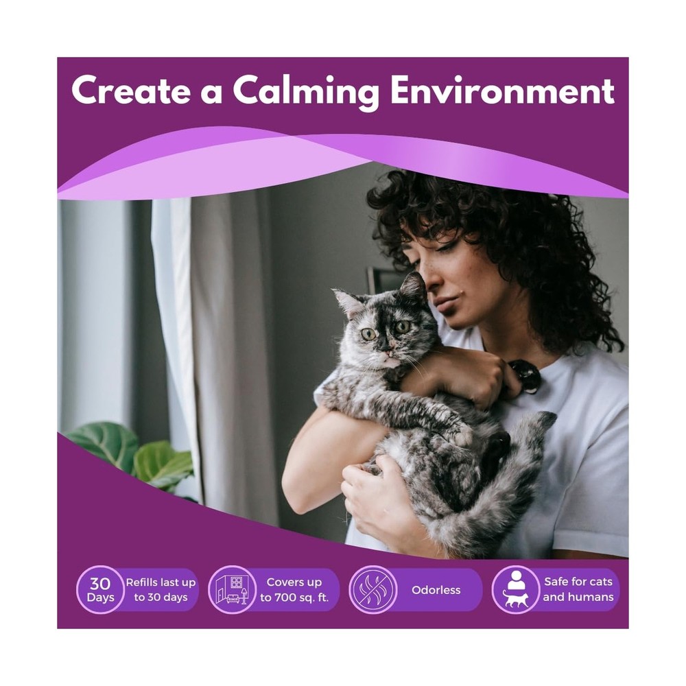 Cat Pheromone Diffuser Refill (Compatible with All Common Diffuser Heads) - 4...