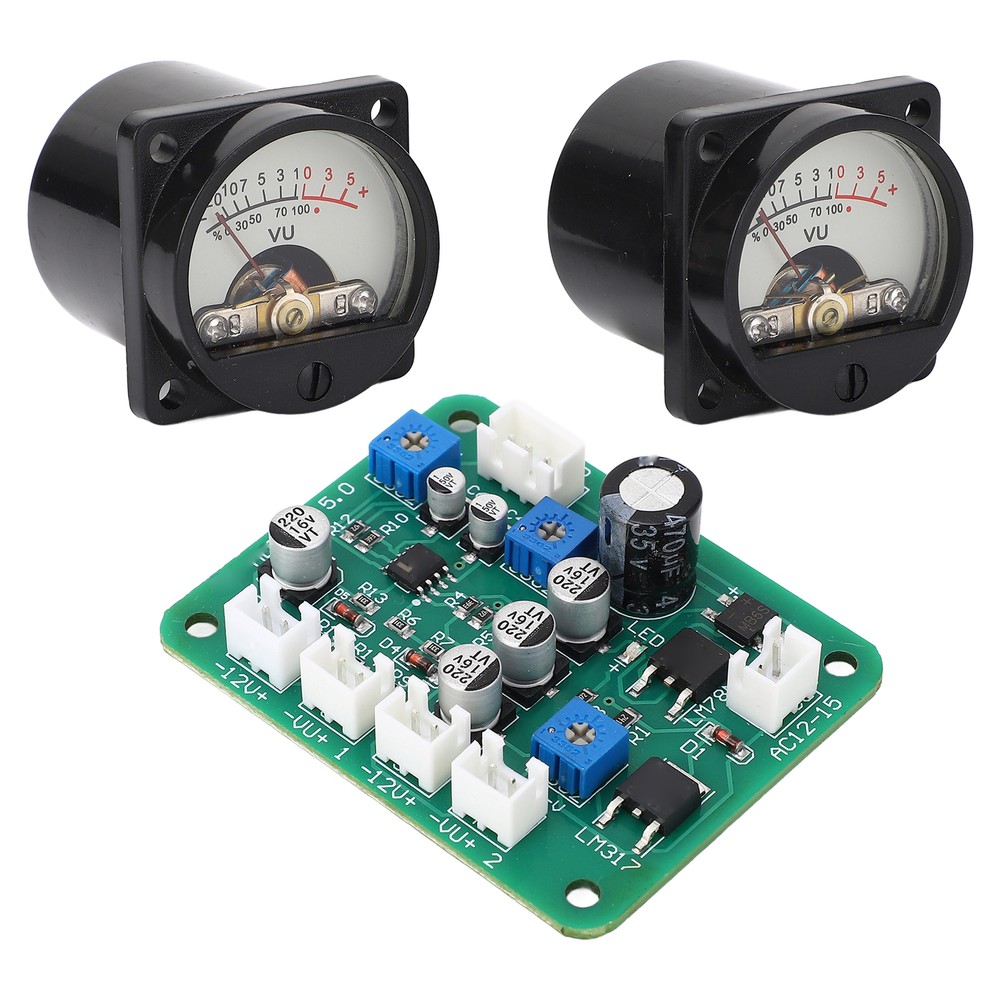 VU Meter Panel Kit 2x Warm Color Backlight Power Amplifier VU Meter With New