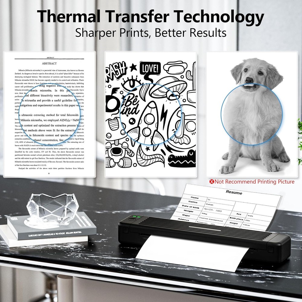 Phomemo P831 Portable Thermal Printer Bluetooth Support US Letter & A4 300DPI