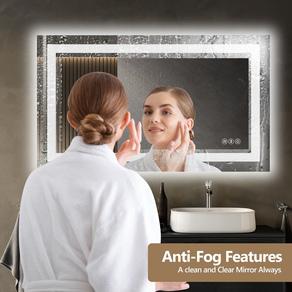 84x40"Frameless LED Bathroom Mirror,Smart Mirror