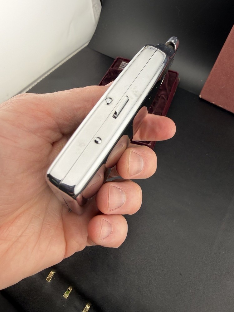 Ronson Mastercase Cigarette Case Lighter Combo Black Enamel Art Deco UNTESTED