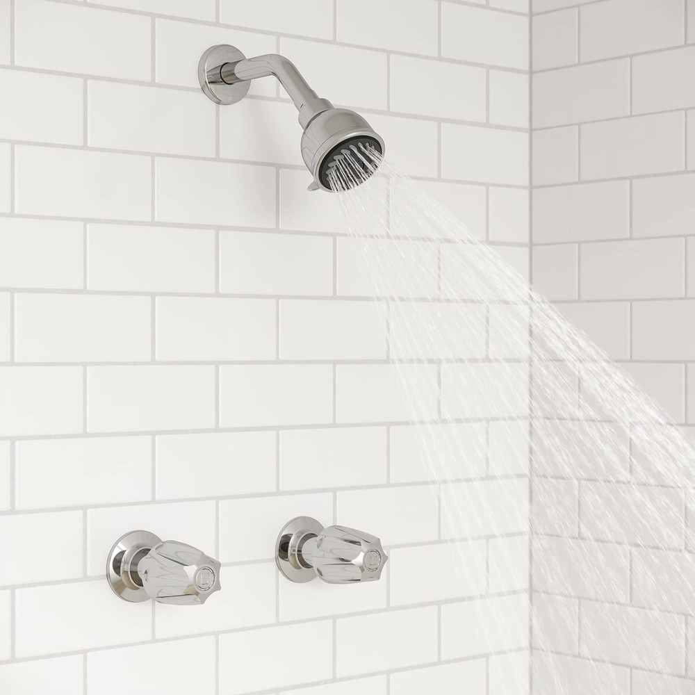 2-Handle Shower Faucet System with Valve and Cartridge, Multi-Function Shower...
